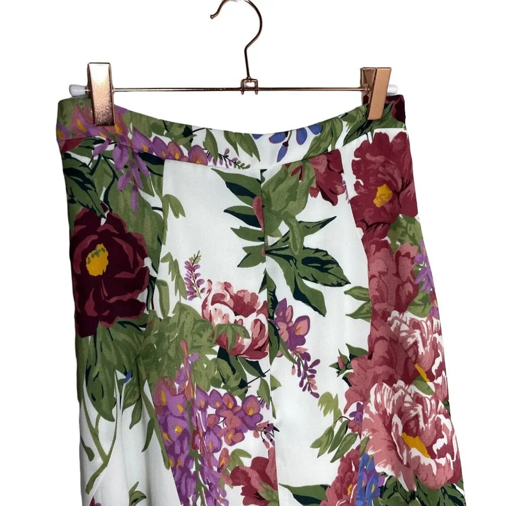 Show Me Your Mumu Tea Party Midi Skirt Size Small Floral Green Pink SMYM